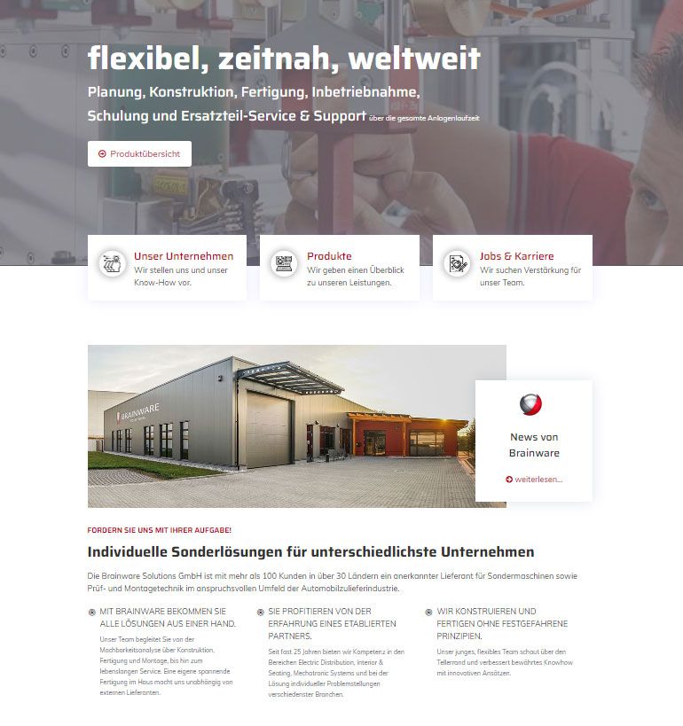 Brainware Solutions geht mit neuer Webseite an den Start.