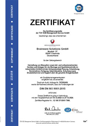 Brainware Solutions GmbH – Qualitätsmanagementsystem