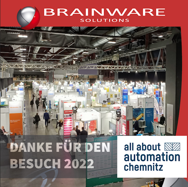 Danke - Brainware bei der Messe all about automation 2022 in Chemnitz
